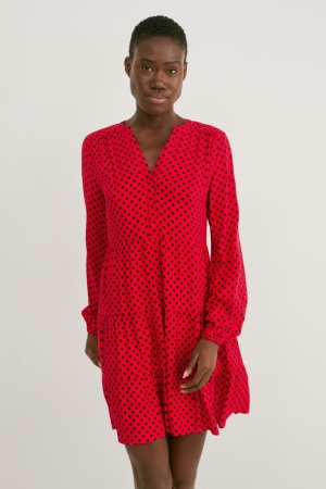 C&A A-line Polka Dot Jurken Dames Rood | 3850CTJVO