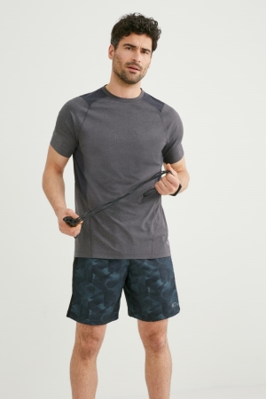 C&A Active T-shirts Heren Grijs | 7435JKCOW