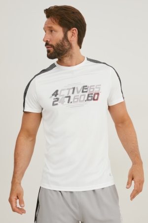 C&A Active T-shirts Heren Wit | 6280RICVS