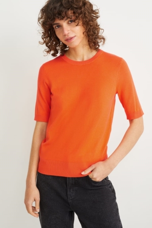 C&A Basic Lenzing™ Ecovero™ Jumpers Dames Donkeroranje | 7963OEHPR