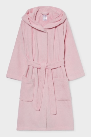 C&A Bathrobe With Hood Organic Katoenen Ondergoed Meisjes Roze | 2351FGJWV