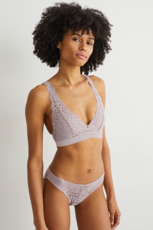 C&A Bralette Gewatteerd Lycra® Ondergoed Dames Lichtpaars | 1697HQWUX