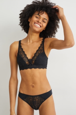 C&A Bralette Ondergoed Dames Zwart | 7541GDYBP