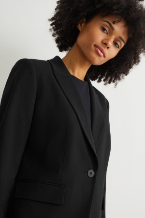 C&A Business Blazer- Regular Fit 4 Way Stretch Jassen Dames Zwart | 4650VIHLE