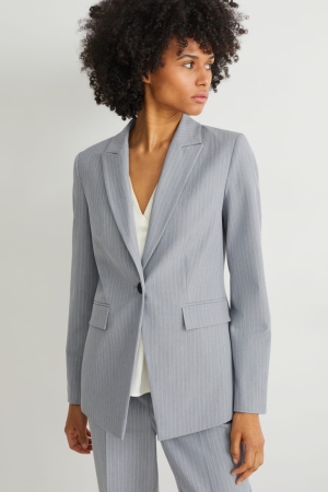 C&A Business Blazer- Regular Fit 4 Way Stretch Jassen Dames Lichtgrijs | 6280DVLZB