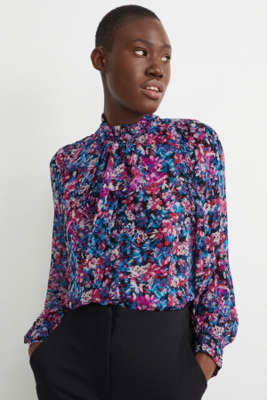 C&A Chiffon Floral Blouse Dames Multicolour Printed | 7096ODRWY