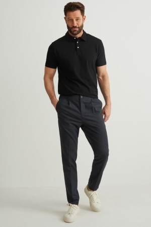 C&A Chinos Tapered Fit Flex Broek Heren Donkergrijs | 7856BRWJZ