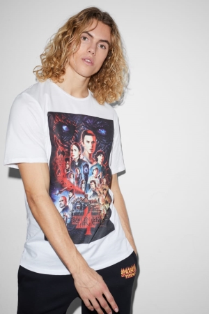 C&A ClockhouseStranger Things T-shirts Heren Wit | 9782CLTSP