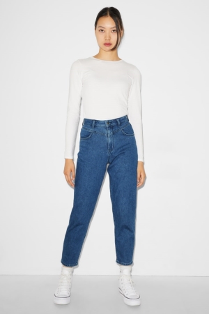 C&A Clockhouse Balloon High Taille Jeans Dames Blauw | 1594TWVKO