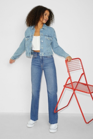 C&A Clockhouse Loose Fit High Taille Jeans Dames Blauw | 3482QZLBI