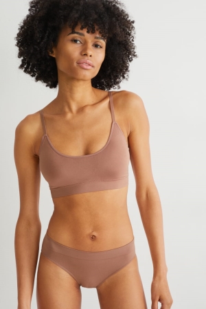 C&A Crop Gewatteerd Seamless Ondergoed Dames Bruin | 4139WKUJZ