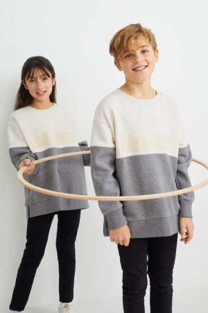 C&A Genderneutral Organic Katoenen Sweatshirts Meisjes Lichtgrijs | 4583ZXWSY