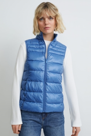 C&A Gewatteerd Gilet Jassen Dames Blauw | 0942KVMDU