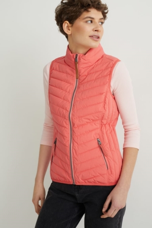 C&A Gewatteerd Gilet Jassen Dames Roze | 6097UYVLJ