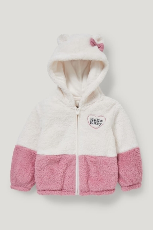 C&A Hello Kitty Teddy Fur With Hood Hoodie Meisjes Wit | 3798SMCTJ