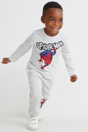 C&A Marvel Joggers Broek Jongens Lichtgrijs | 1740VPMHY