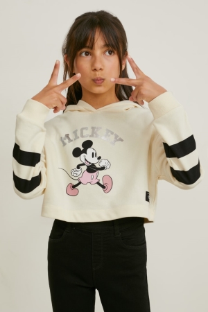 C&A Mickey Mouse Set And 2 Piece Hoodie Meisjes Creme | 5793XGYNO