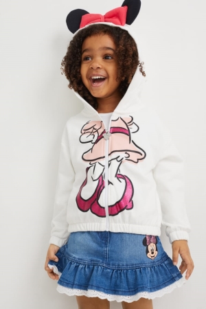 C&A Minnie Mouse Zip-through Hoodie Meisjes Wit | 7951QJTFY