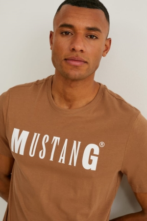 C&A Mustang T-shirts Heren Bruin | 6975GODSI