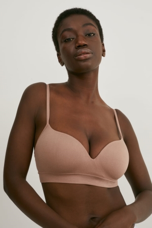 C&A Non-wired Bra Gewatteerd Seamless Ondergoed Dames Nougat | 1024XVMQE