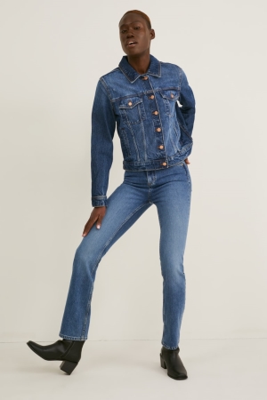 C&A Rechtdoor High Taille Jeans Dames Blauw | 9075BMAGE