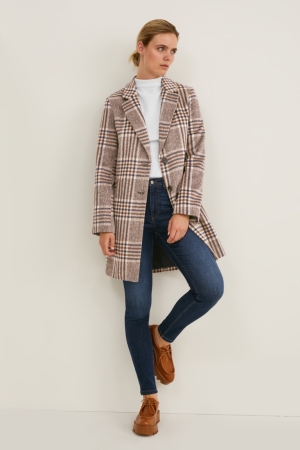 C&A Recycled Check Jassen Dames Beige | 1962APLKN