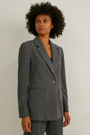 C&A Regular Fit Recycled Check Jassen Dames Zwart Grijs | 4367WVAQZ