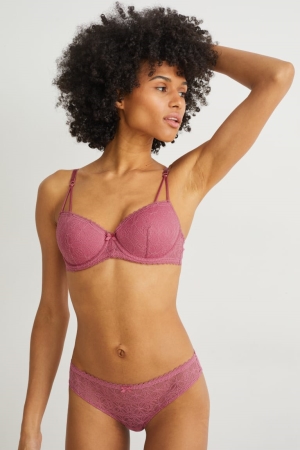 C&A Underwire Bra Demi Gewatteerd Lycra® Ondergoed Dames Roze | 4169AZRUG