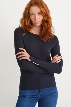 C&A With Lenzing™ Ecovero™ Jumpers Dames Donkerblauw | 9150OZDRJ