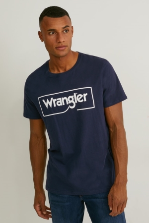 C&A Wrangler T-shirts Heren Zwart | 0876LTHUZ