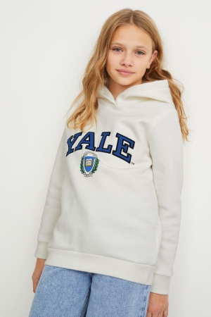 C&A Yale University Hoodie Meisjes Wit | 0123TBJNW