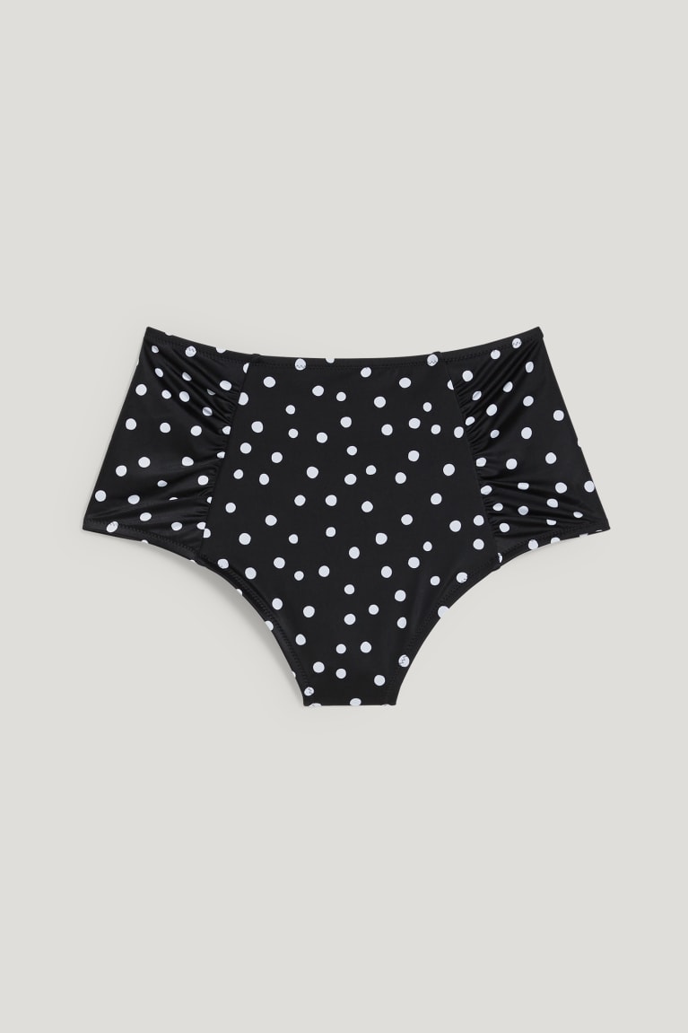 C&A Bikini Bottoms High-rise Lycra® Xtra Life™ Polka Dot Zwemkleding Dames Zwart | 7268VYGEI