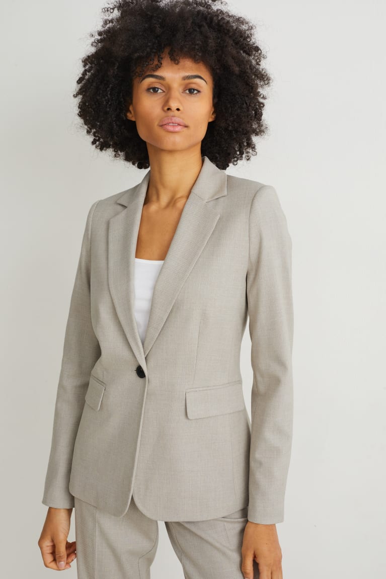 C&A Business Fitted With Recycled Polyester Jassen Dames Lichtgrijs | 4291KVMOT