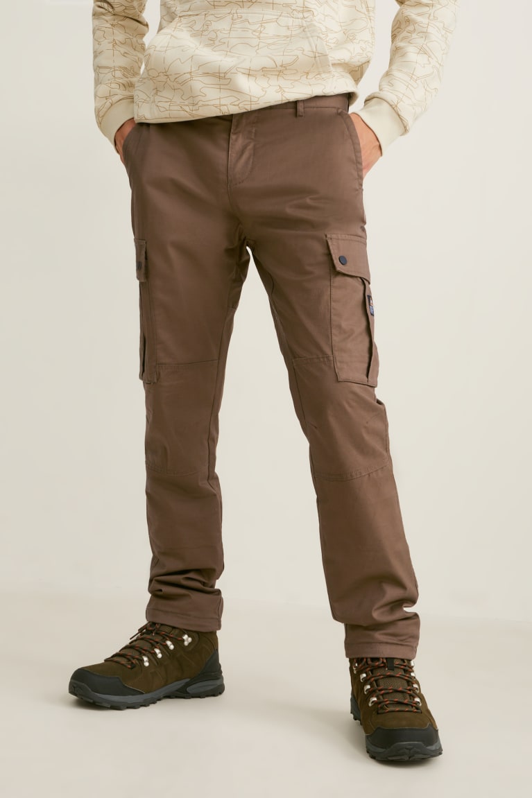 C&A Cargo Regular Fit Lycra® Recycled Broek Heren Khaki | 8247UDESH