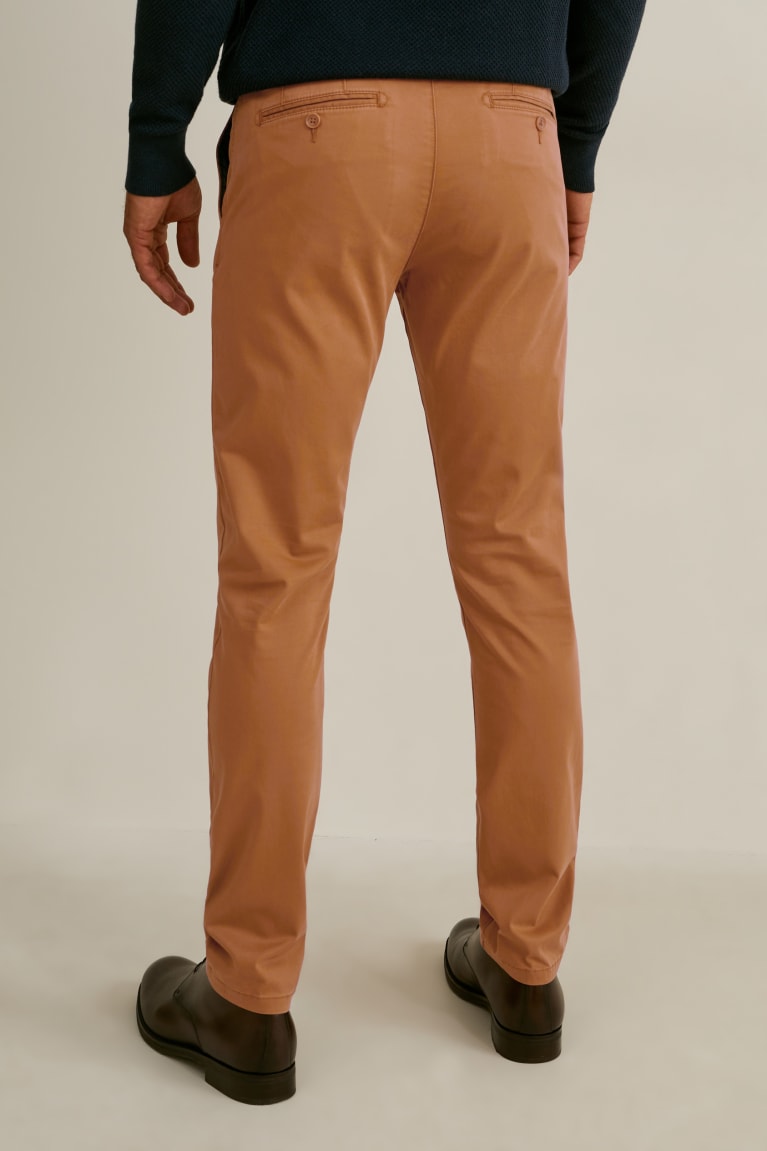 C&A Chinos Slim Fit Pima Katoenen Flex Lycra® Broek Heren Havanna | 9318SKZGQ