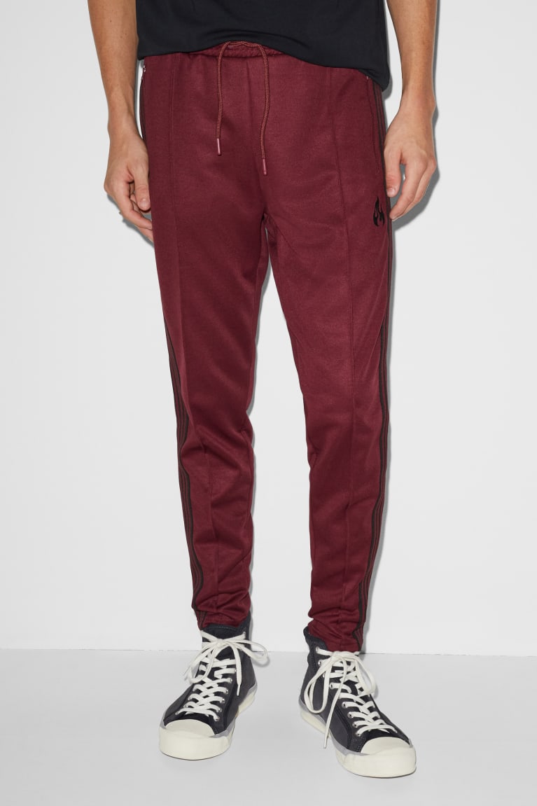 C&A Clockhouse Joggers Broek Heren Donkerrood | 2450XNETU