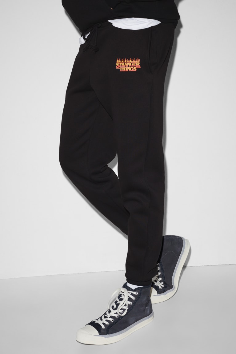 C&A Clockhouse Joggers Stranger Things Broek Heren Zwart | 4982YWXDC