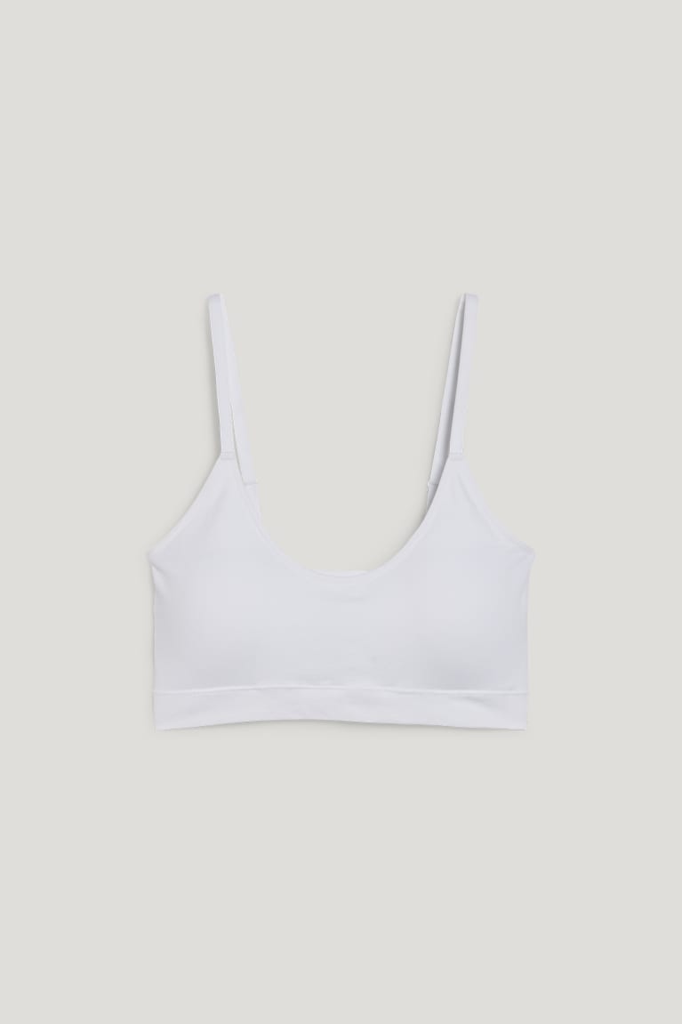 C&A Crop Gewatteerd Seamless- Lycra® Ondergoed Dames Wit | 1706MRBEG