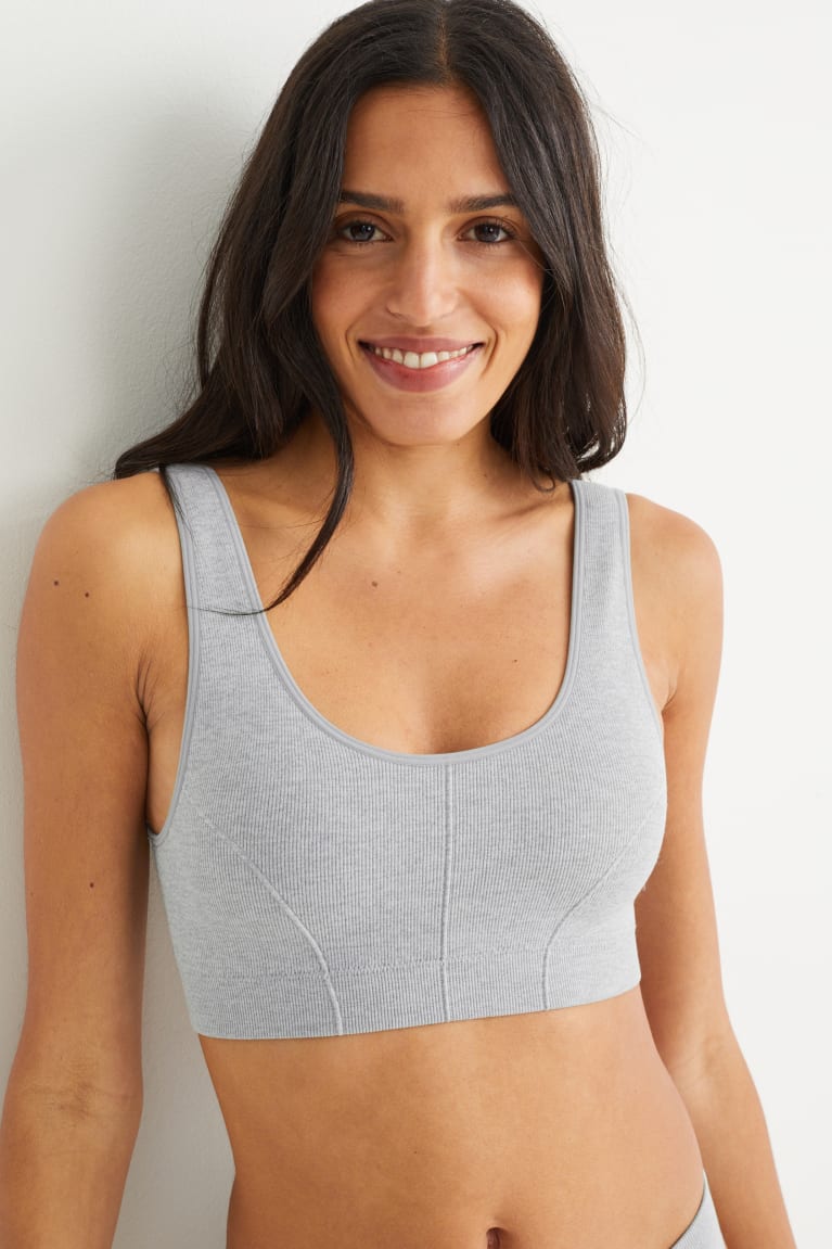 C&A Crop Gewatteerd Seamless- Lycra® Ondergoed Dames Grijs | 4125ZEYXT