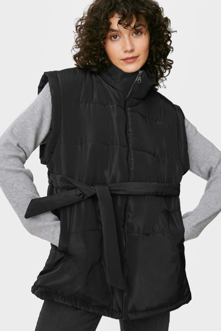 C&A Gewatteerd Gilet Jassen Dames Zwart | 1853AXDPE