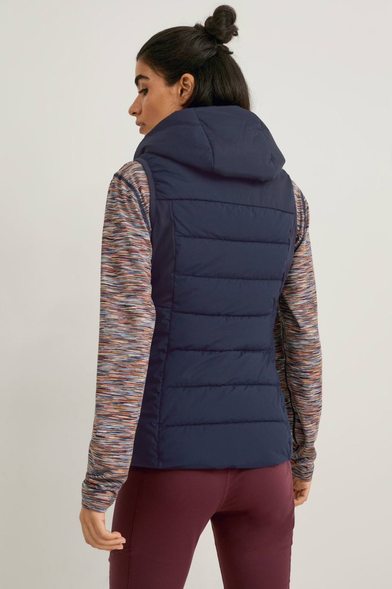 C&A Gewatteerd Gilet With Hood Thermolite® Ecomade Jassen Dames Donkerblauw | 6501VSLPZ