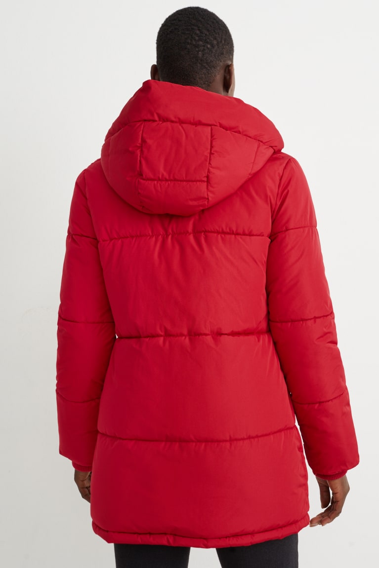 C&A Gewatteerd With Hood Bionic-finish®eco Jassen Dames Rood | 1987TPDKU