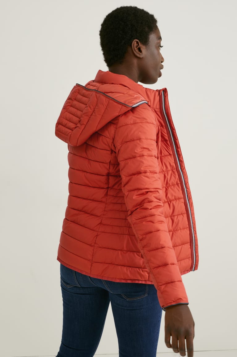 C&A Gewatteerd With Hood Bionic-finish®eco Jassen Dames Rood | 8015DEVON