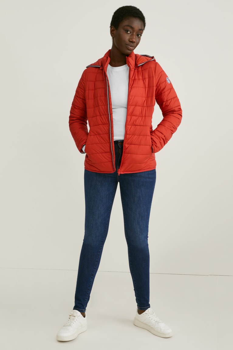 C&A Gewatteerd With Hood Bionic-finish®eco Jassen Dames Rood | 8015DEVON