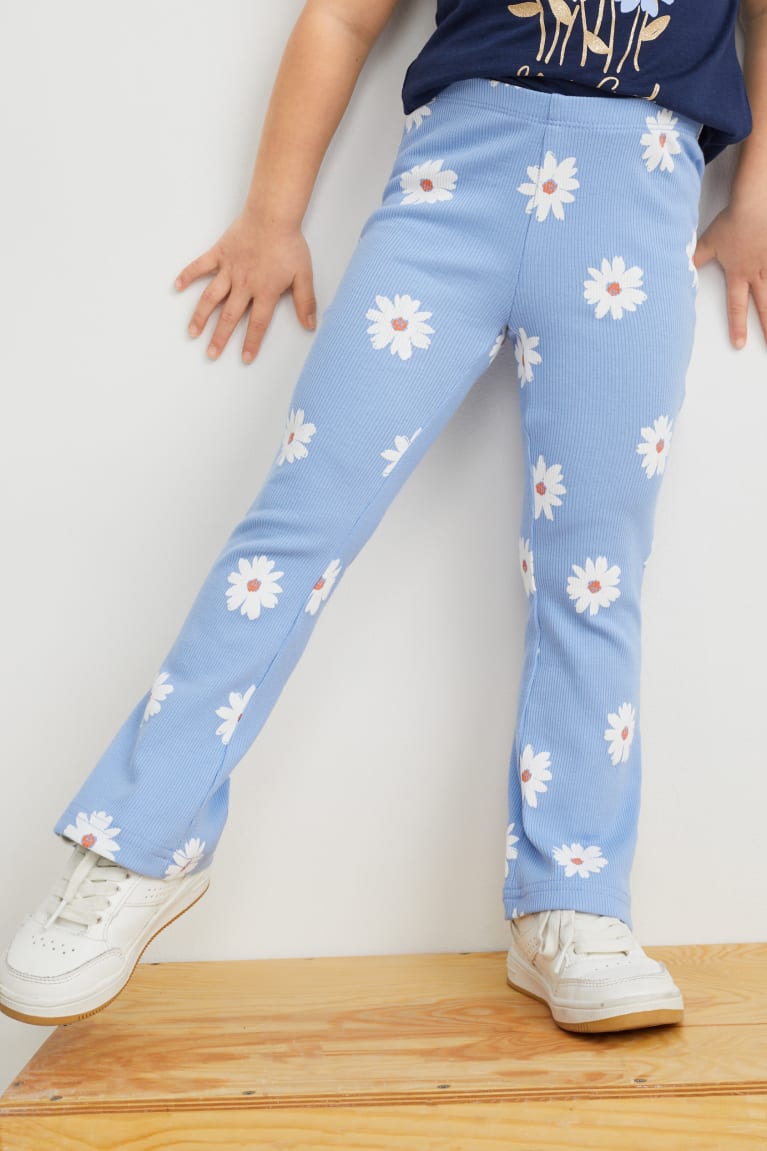 C&A Leggings Floral Broek Meisjes Blauw | 6913XTROP