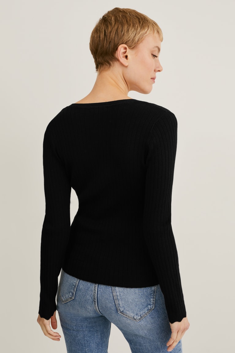 C&A Lenzing™ Ecovero™ Jumpers Dames Zwart | 5874MWKVT