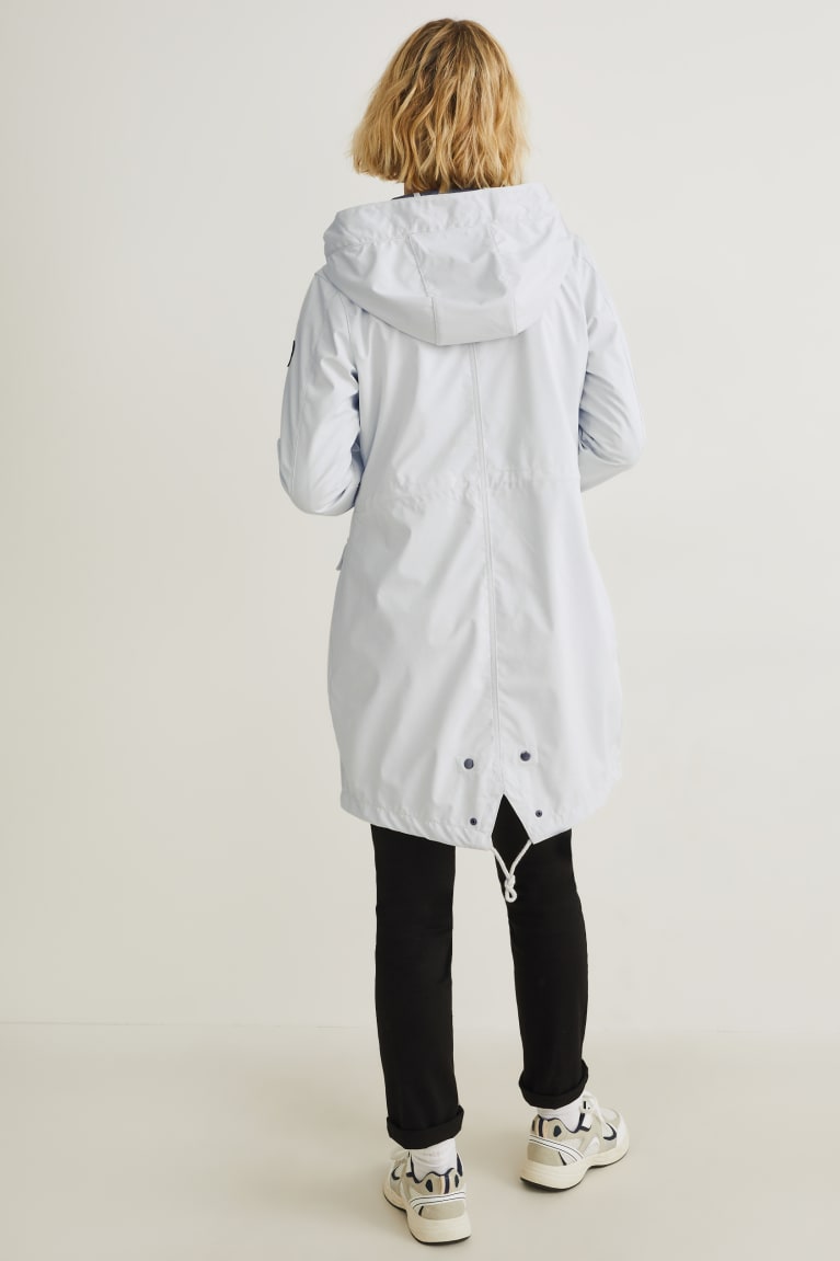 C&A Met Capuchon Raincoat Jassen Dames Wit | 3564NKFJI