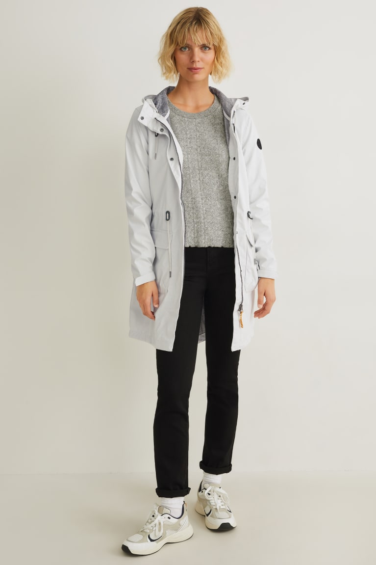 C&A Met Capuchon Raincoat Jassen Dames Wit | 3564NKFJI