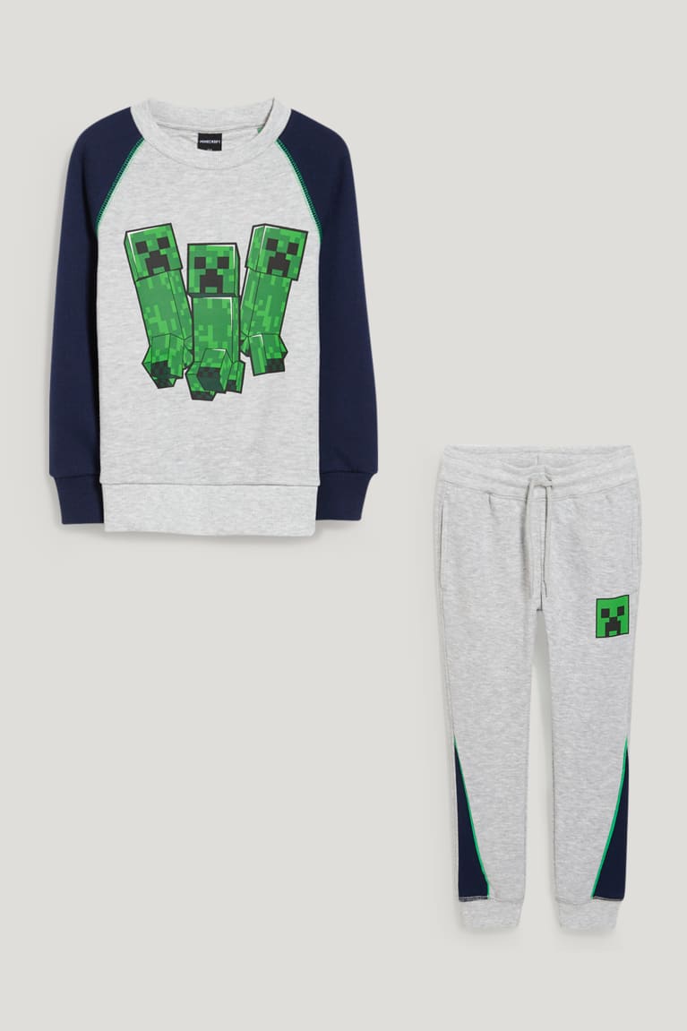 C&A Minecraft Set And Joggers 2 Piece Broek Jongens Lichtgrijs | 5946URNWD