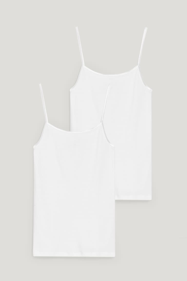 C&A Multipack Of 2 Camisole Organic Katoenen Ondergoed Dames Wit | 5809VKPMI